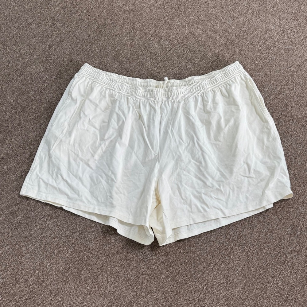 SKIMS Outdoor Heavy Jersey Long Short Marble White SH-SHO-8726W 4X NWT